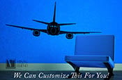Commercial jet airplane twin engine silhouette front view LARGE - a wall decor vinyl decal graphic sticker art 2403